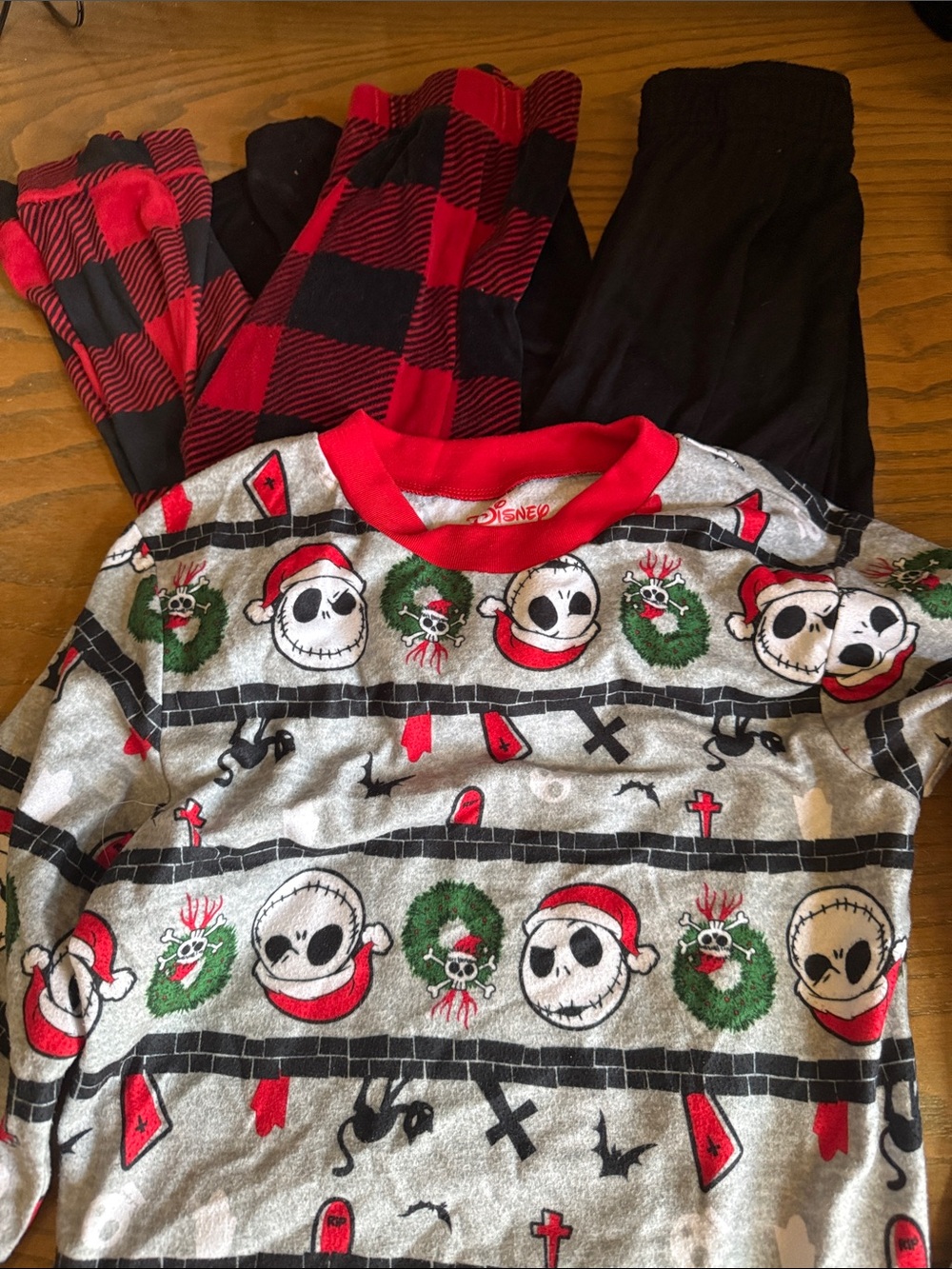 Disney The Nightmare Before Christmas Kids Red & Gray Pajama Set